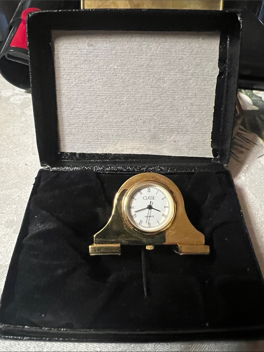 Gold Mantel Clock Accent in Gold